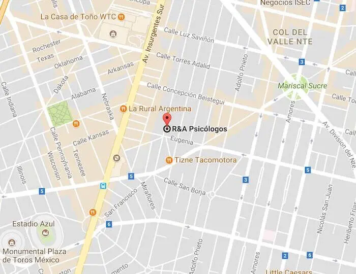 mapa-ryapsicologos mapa de R&A Psicólogos